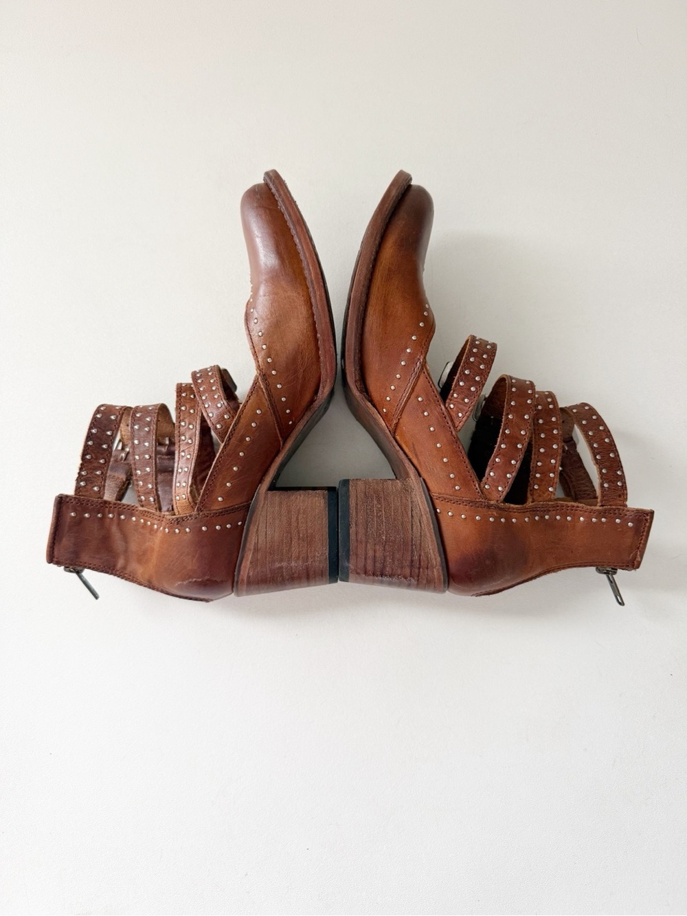 Freebird Felicity Boot 8 Cognac Brown Strap Buckle Western Bohemian Cowgirl Chic - Picture 11 of 14